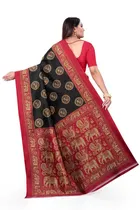 शारदा क्रिएशन आर्ट सिल्क प्रिंटेड साड़ी विद ब्लाउज 