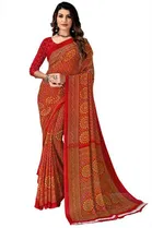 Kanooda Prints Georgette Women Saree With Un-stitched Blouse 