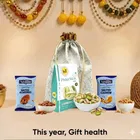 King Uncle California Pista (Roasted & Salted) 100 g , Navguni Roasted Salted Almonds 35 g , Navguni Roasted Salted Cashew 35 g , Designer Potli