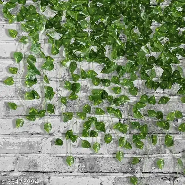 Plastic Artificial Hanging Leaves Garlands (Green, Pack of 5)