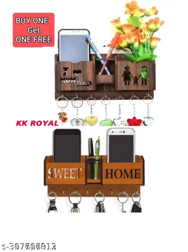 KC Art wooden Keyholder- MOM DAD & Sweet Home, Pack 2