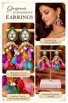 Alloy Earrings for Women & Girls, Multicolour
