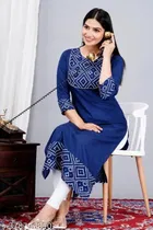 Rayon Solid Kurti for Women 