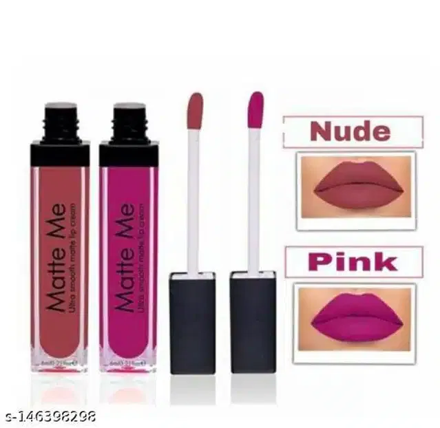 Matte Me Liquid Lipsticks (Nude & Pink, Pack of 2)