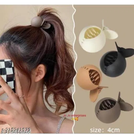 ABS Plastic Hair Clutcher for Women & Girls (Multicolor, Pack of 4)