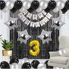 3rd Happy Birthday Balloon Decoration Kit, Black, Set of 1