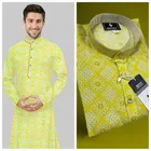 Cotton Slub Printed Kurta for Men 