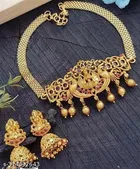 Brass Necklace with Earrings for Women 