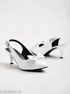 Shoetopia White Pointed Toe Pumps 