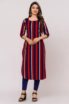 Crepe Striped Kurti for Women 