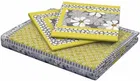 Jaipuri Cotton Double Bedsheet with 2 Pillow Covers | 80x90 Inch | Floral White& Yellow | Traditional Rajasthani Print