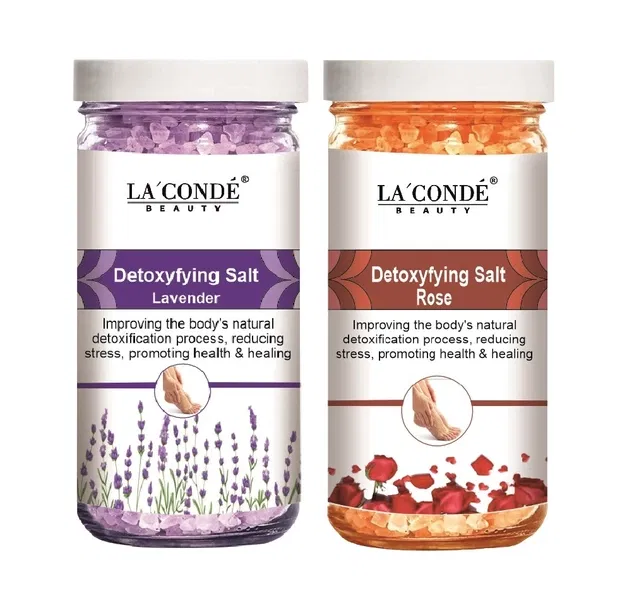 La'Conde Lavender & Rose Detoxifying Bath Salt Crystal (200 g, Set of 2)