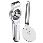 Oc9 Stainless Steel Lemon Squeezer & Pizza Cutter Kitchen Tool Set 