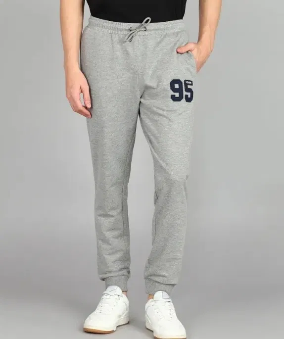 Cotton Blend Regural Fit Trackpant for Men, Grey (XXL)