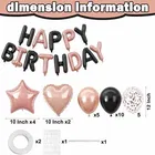 Happy Birthday Balloon Decoration Kit ,Rose Gold & Black ,Set Of 1
