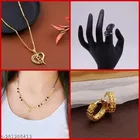 Combo of Alloy Mangalsutra, Pendant, Ring & 1 Pair Earrings for Women 
