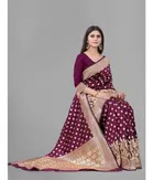 Litchi Silk Woven Design Saree for Women, Purple 