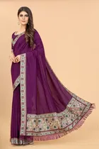 Vichitra Embellished Saree for Women 