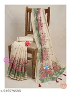 Cotton Linen Saree for Women 