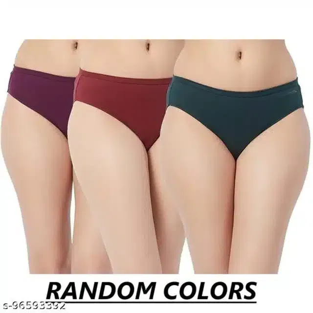 Cotton Briefs for Women (Assorted, M) (Pack of 3)