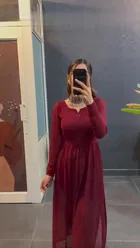 Georgette Solid Straight Kurti for Women 