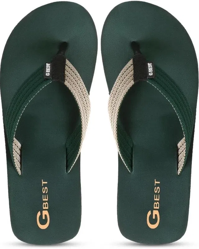 Extra Comfort Slippers for Men (Green, 10)