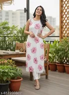 Printed Ethnic Kurti for Women with Modern Floral Artwork 