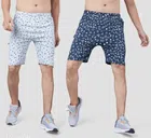 Cotton Blend Shorts for Men (Grey & Navy Blue, 32) (Pack of 2)