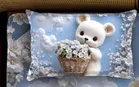 Premium 7D Cute Teddy Printed Bedsheet 90x100in