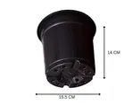Plastic Round Gardening Planters, Pack of 12 Black