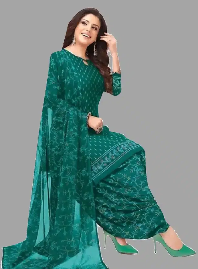 Unstitched Dress Material for Women & Girls (Green)