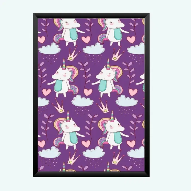 Polyester Unicorn Wall Photo Frame (Multicolor, 5x7 inches)