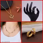 Combo of Alloy Mangalsutra, Pendant, Ring & 1 Pair Earrings for Women 