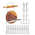 Stainless Steel Cup Stand & Plate Stand & Chakla Belan Stand For Kitchen 
