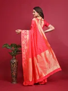 Silk Woven Design Saree for Women, Dark Pink 