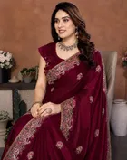 Bollywood Embroidered Organza Saree for Women 