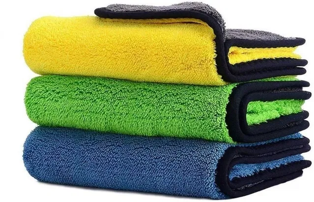 Microfiber Car Cloth & Towels (Multicolour, 30x40 cm) (Pack of 3)