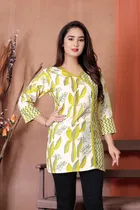 Polyester Printed Short Kurti for Women 