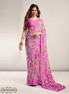 Georgette Printed Saree for Women 