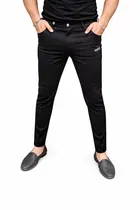 Polycotton Trousers for Men, Black 