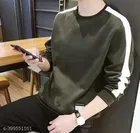 Cotton Blend Solid T-Shirt for Men, Olive 
