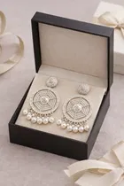 Brass Earrings for Women & Girls, Silver