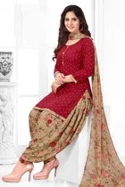 Crepe Floral Punjabi Suit for Women 