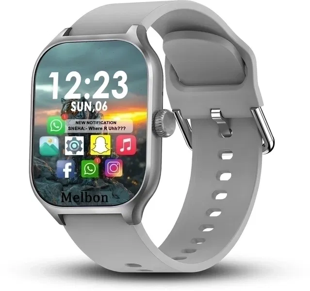 TecSox H9 Pro Max BT Calling, Fitness tracking Multiple Watch,Sleep Monitor,Heart & SpO2 Smartwatch, Grey Strap, Free Size