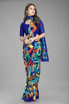 Trendy Georgette Saree with Blouse Piece For Women 