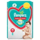 Pampers Happy Skin Pants Diapers Medium Size, 8 Units