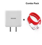 USB-A To Type C Cable and TecSox Type C 100 Watts All in 1 Mobile Charger 