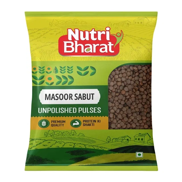 Nutri Bharat Unpolished Masoor Sabut 500 g