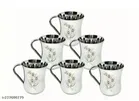 Stainless Steel Cups (Silver, 150 ml) (Pack of 6)