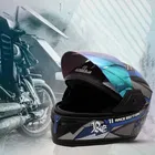 Konika Full Face Running Motor Bike Helmet ISI Marked for Motorbike UV Glass -Design Black & Blue